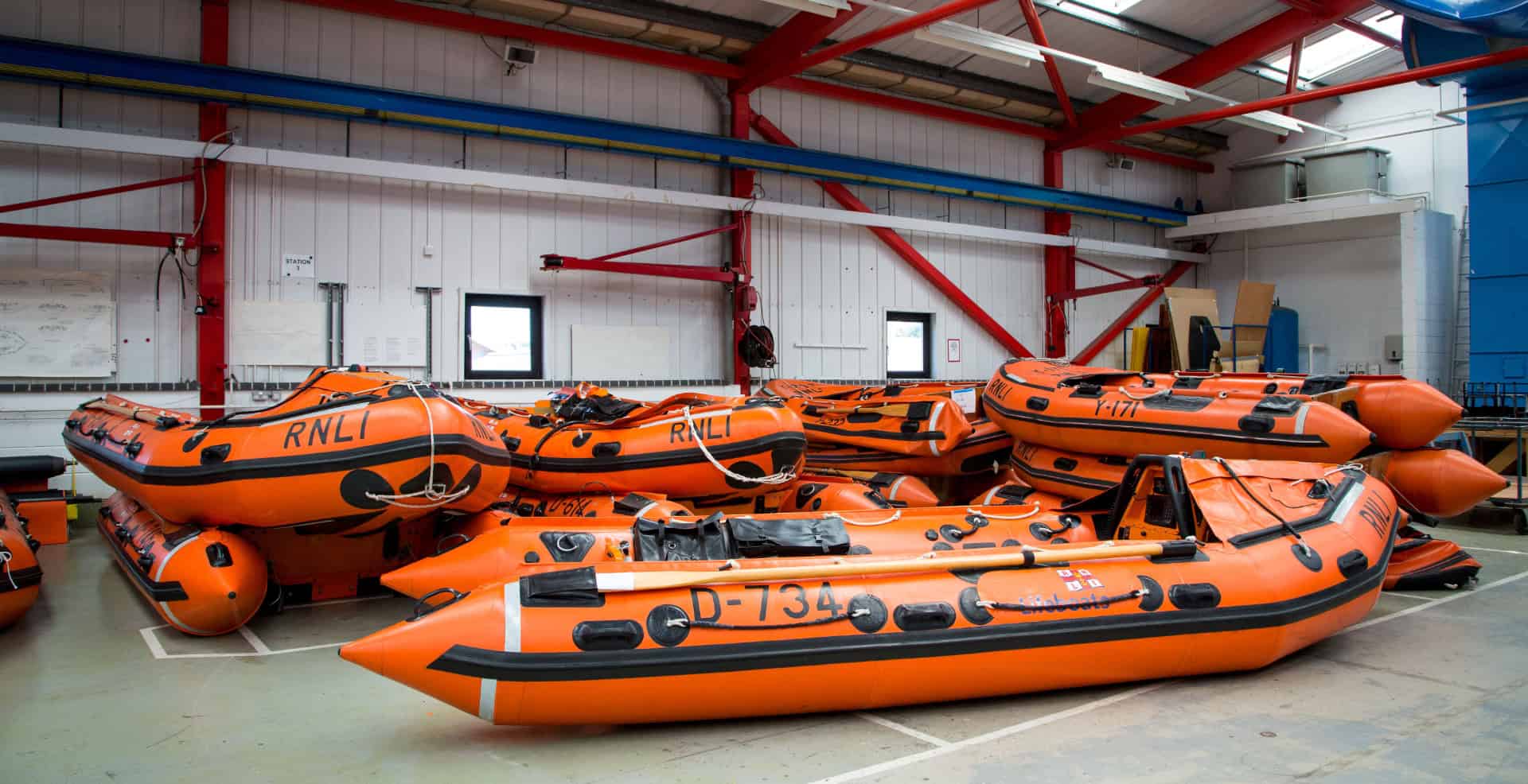 RNLI Lifeboats at the boat building facility
