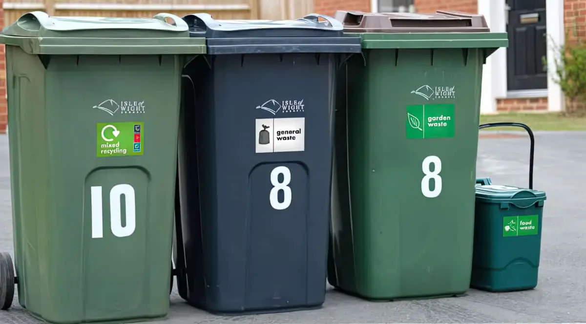 Recycling Guide Stickers on bins