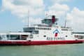 Red Eagle red funnel leaving Cowes