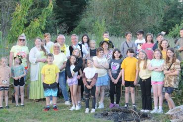 Graham Biss with members of the Brading Youth Group