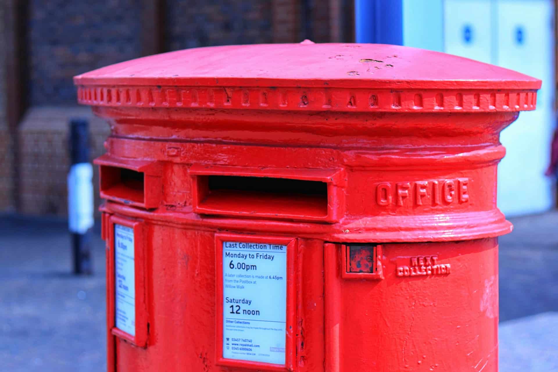 Double red post box by dele oke