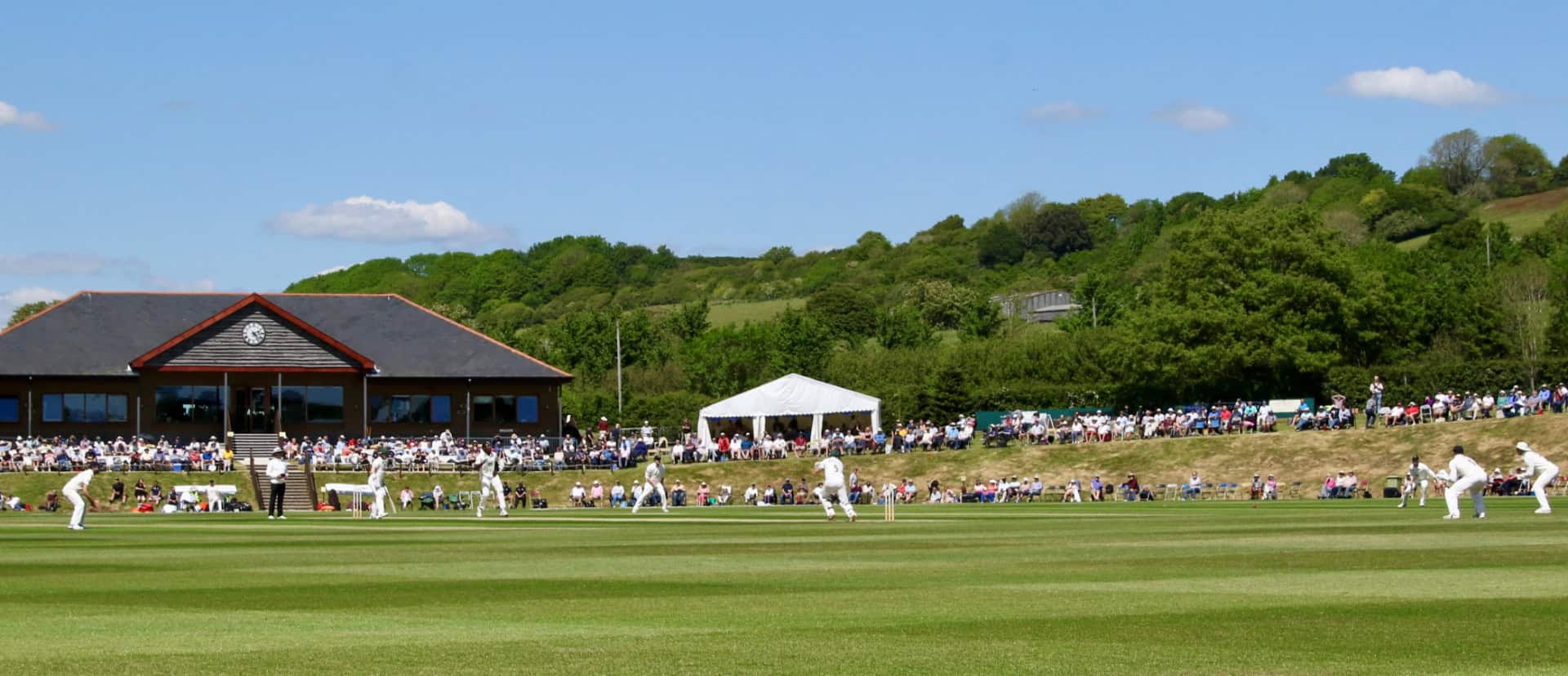 Hants team playing at Newclose Cricket Ground