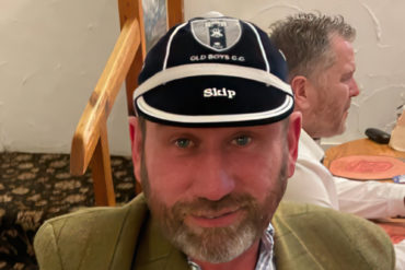 Ian Heal wearing 'skip' cricket cap