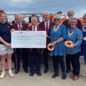 Lifeboat cheque presentation by the SeaGels choir and Newchurch male voice choir