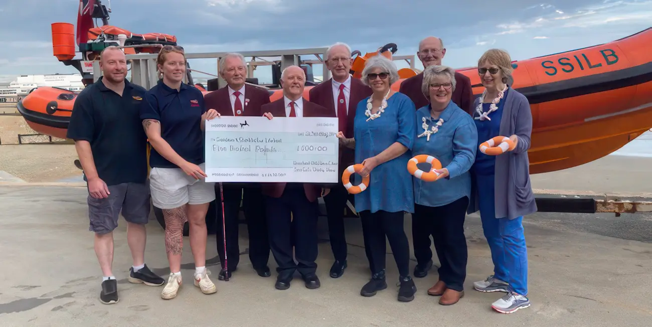 Lifeboat cheque presentation by the SeaGels choir and Newchurch male voice choir