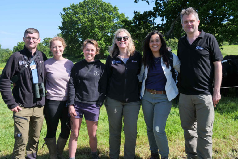 LtoR Jamie Marsh, Francesca Cooper, Hollie Fallick, Debbie Tann MBE, Liz Bonnin and Craig Bennett_credit_HIWWT