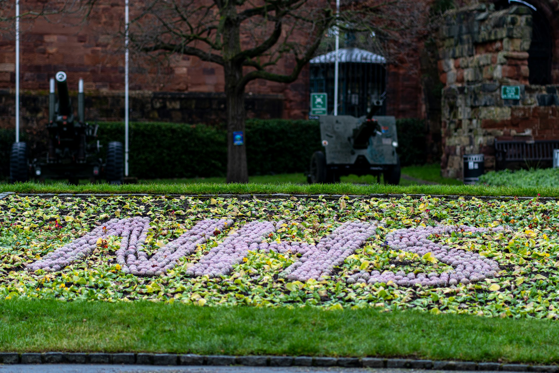 NHS spelled out in flowerbed