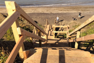 New beach steps at Compton