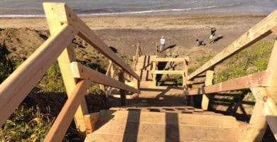 New beach steps at Compton