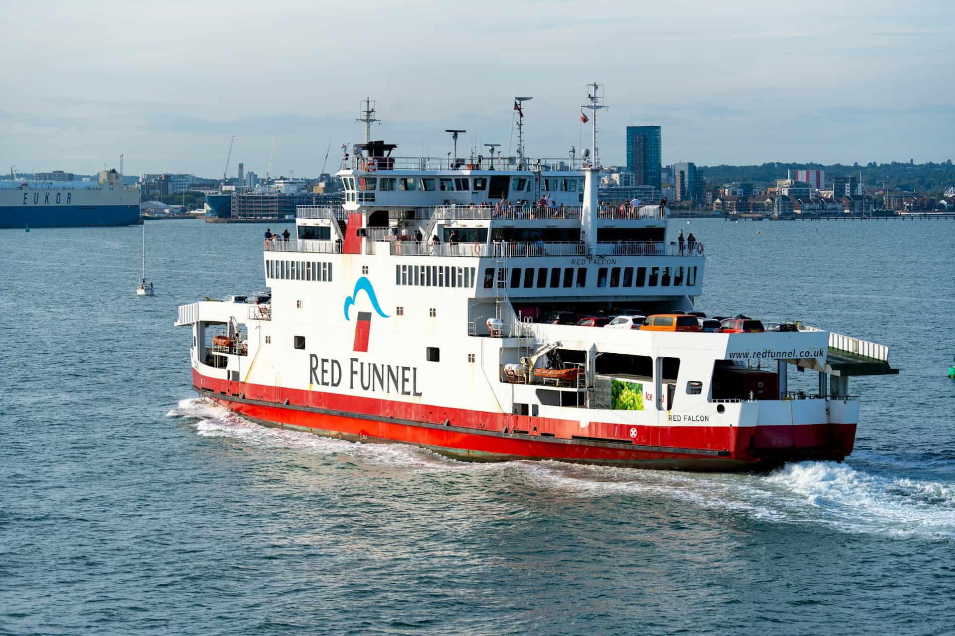 Red Funnel ferry heading into southampton