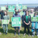 Vix Lowthion with Green Party Supporters