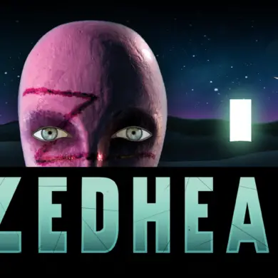 Zedhead illustration of alien head and monolith