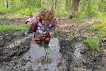 cassie jumping in the mud by Francesca Croft