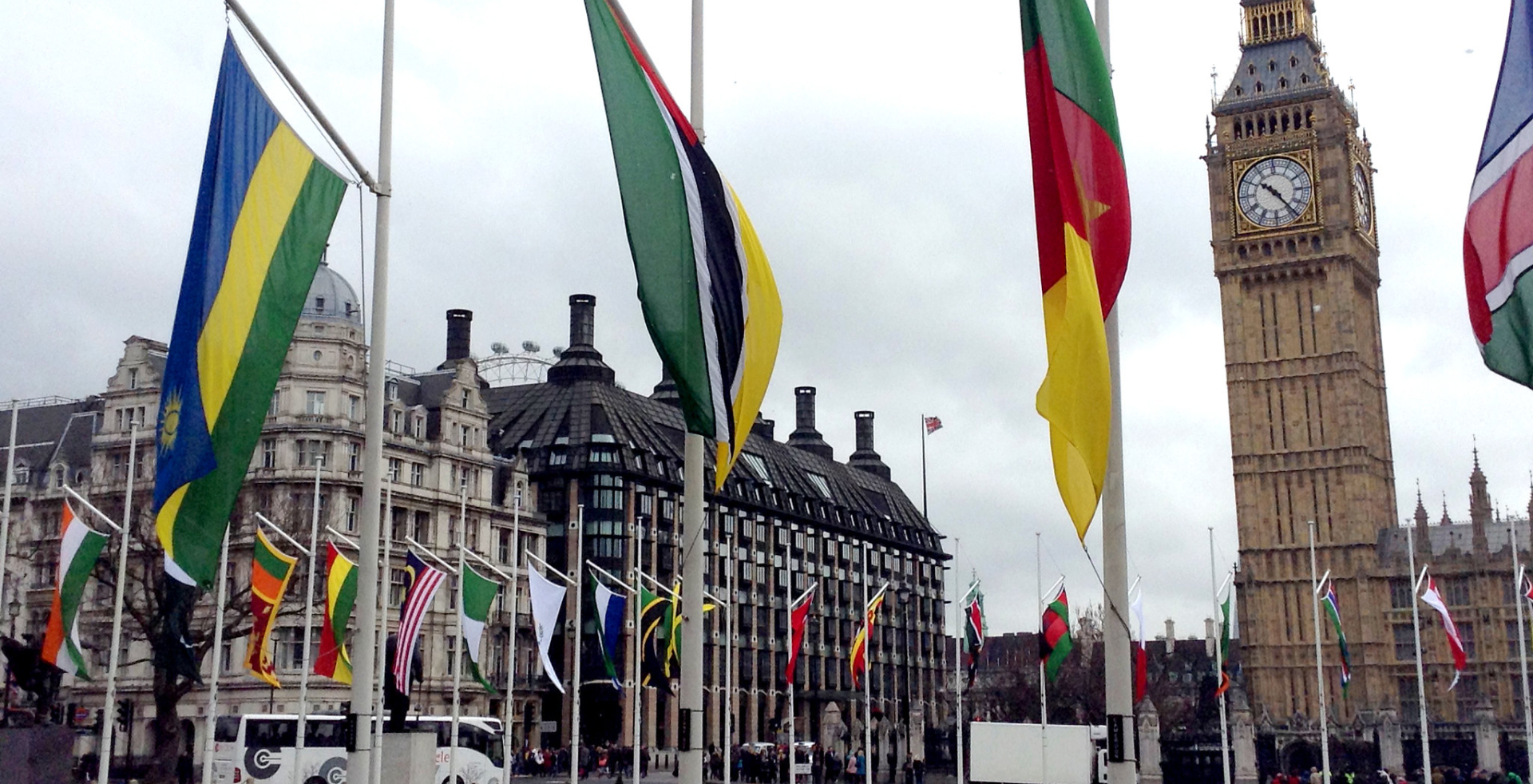 commonwealth flags outside parliament by foreignoffice