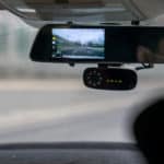 dashcam in rear view mirror