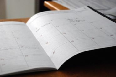 photo of a desk diary and calendar