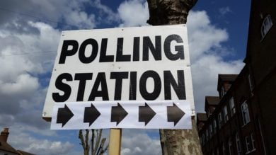 polling station sign by bagelmouse