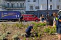 summer flower displays being planted in ryde