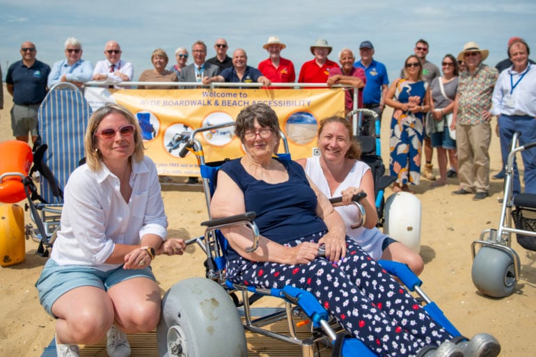 Town councillors and others at the Ryde Beach Access Opening