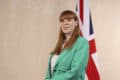 Angela Rayner standing in front of the union flag