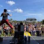 Entertainers Stevo & Kai are part of the free family entertainment at Sandham Gardens © Sandown Carnival