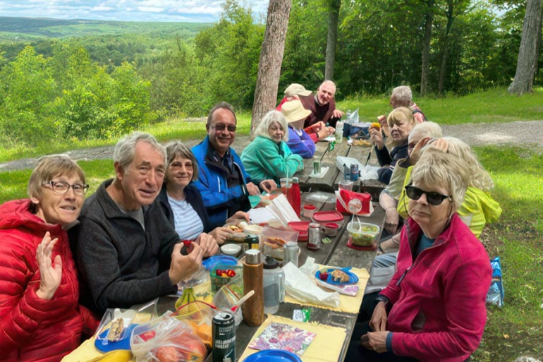 IW Friendship Force Club members in Canada enjoying a meal in the outdoors