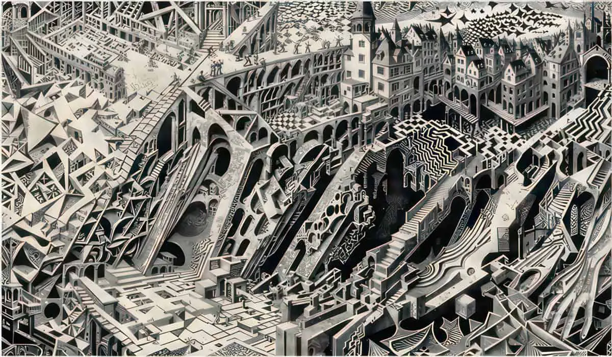 AI generated image based on Escher style