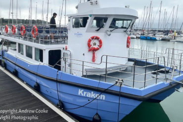 Kraken ferry docked at the Harbour