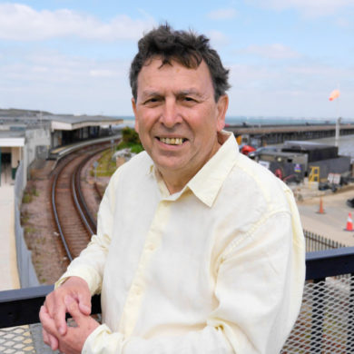 Michael Lilley on bridge to the Hovercraft