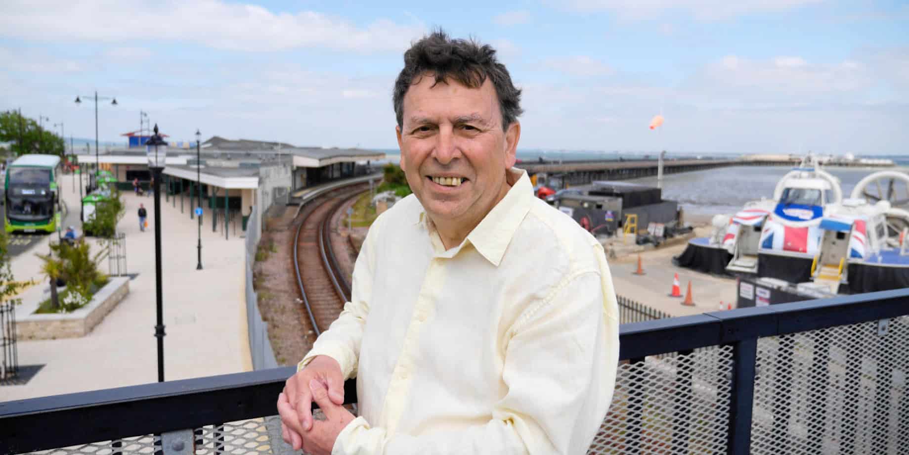 Michael Lilley on bridge to the Hovercraft