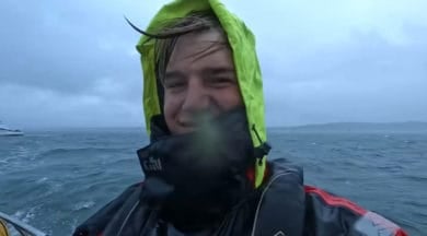 Nestor on board a Sigma 38 yacht in round the island race during storm force 9