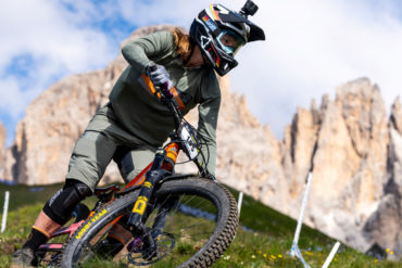 Becky Cook competing on her mountain bike