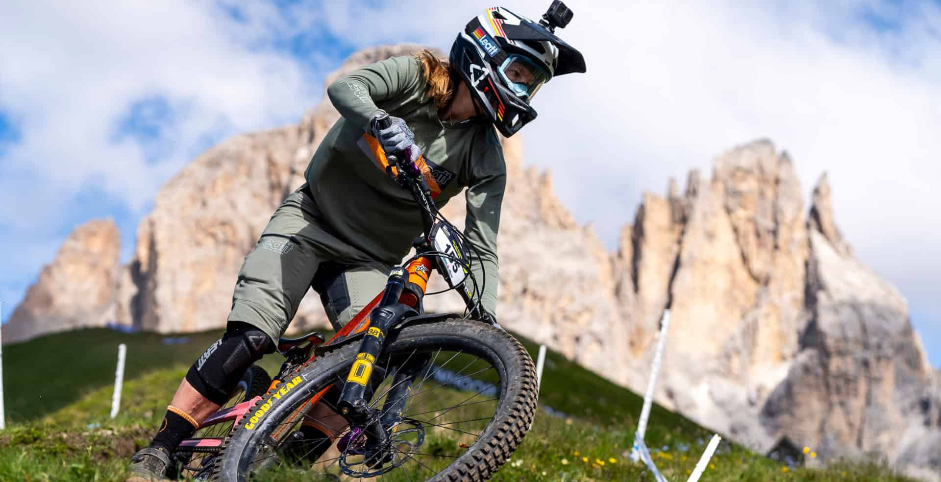 Becky Cook competing on her mountain bike
