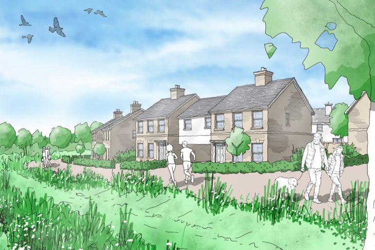 artists impression of houses at Pennyfeathers edge
