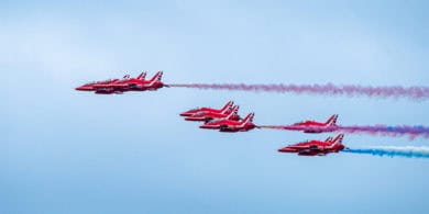 Red Arrows over Ryde for Armed Forces Day 2024