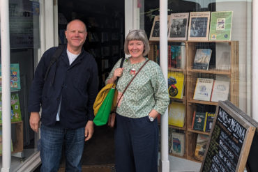 Sally and Simon outside Medina Bookshop