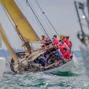 Boats taking part in the The 16th edition of The Taittinger Royal Solent Yacht Club Regatta