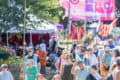 Crowds walking through the park for Ventnor Fringe Festival