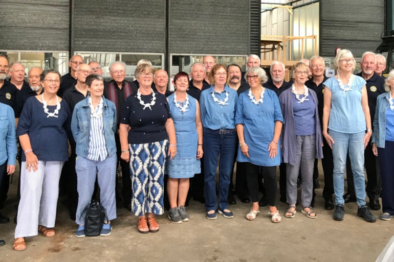 Both Choirs at the bus museum