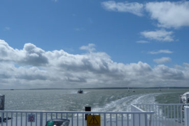 Ferry Wash with yachts in the solent