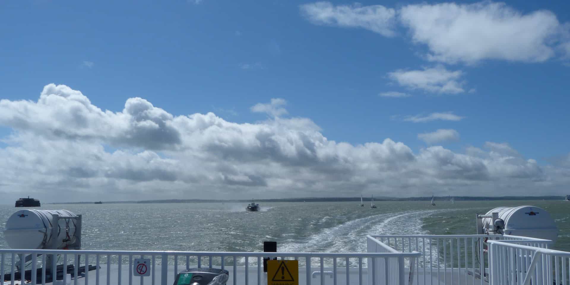 Ferry Wash with yachts in the solent