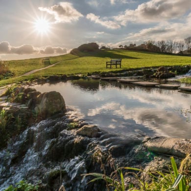 Flowers Brook with the sun setting