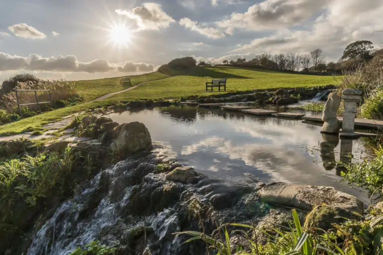 Flowers Brook with the sun setting