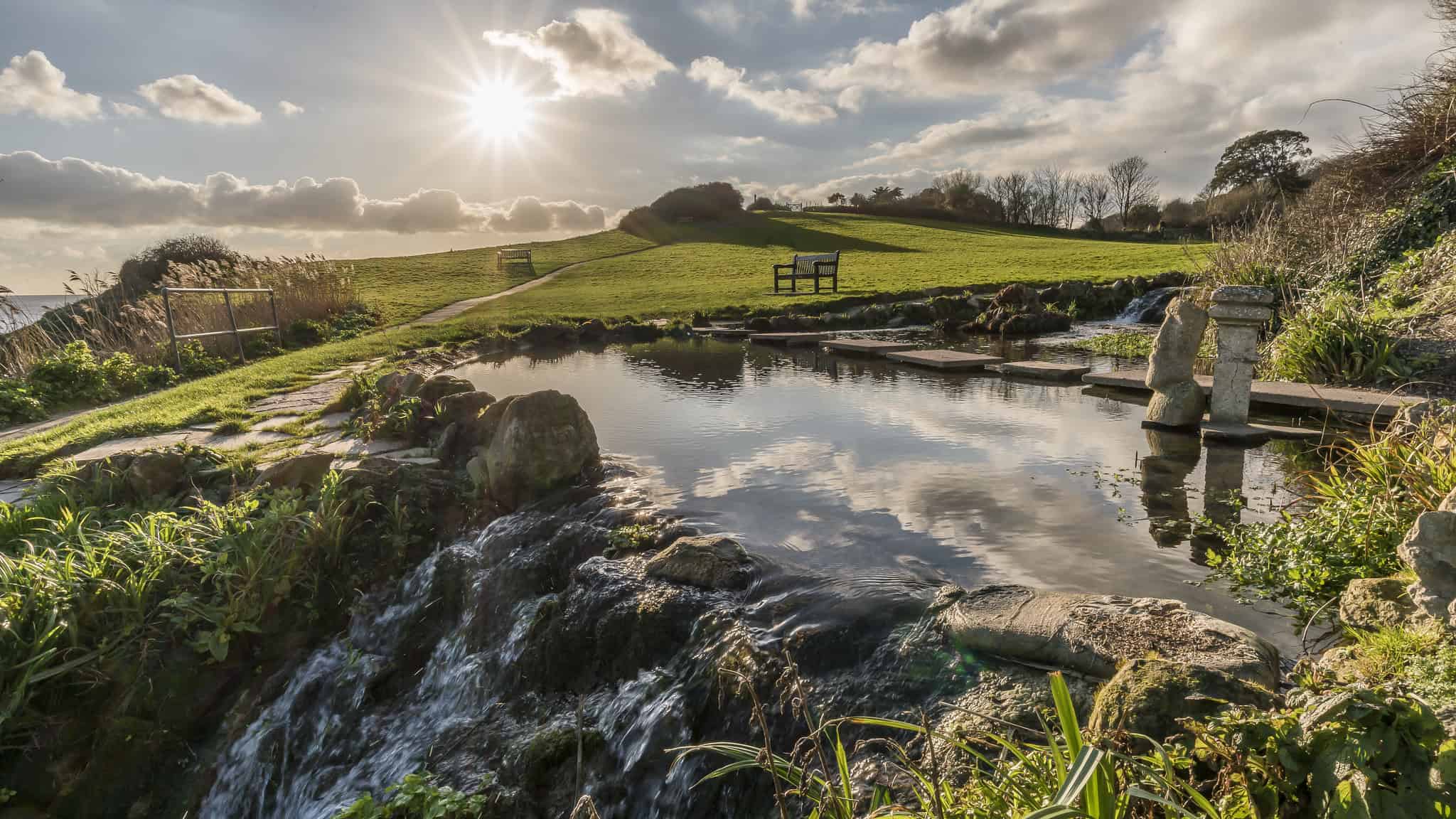 Flowers Brook with the sun setting