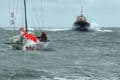 French sailor being towed away from tidal races off St Catherine's