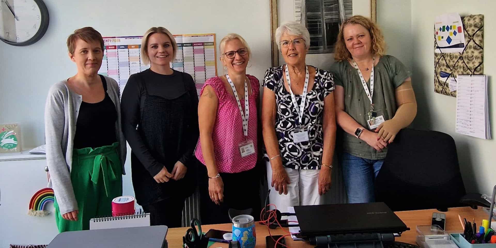 Left to right; Kate Honey, Laura Haytack, Tracy Early, Carol Nicholl, Liz Tapsell