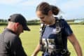 Loren Tutty getting prepared for skydive