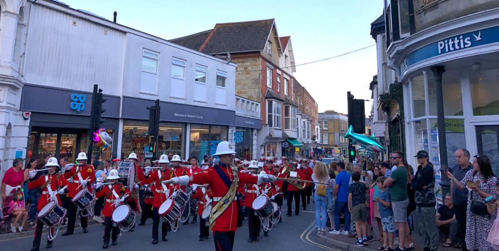 Medina Marching Band taking part in Ventnor Carnival