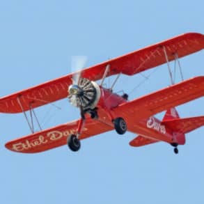 Wing Walk Plane in the sky