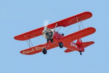 Wing Walk Plane in the sky